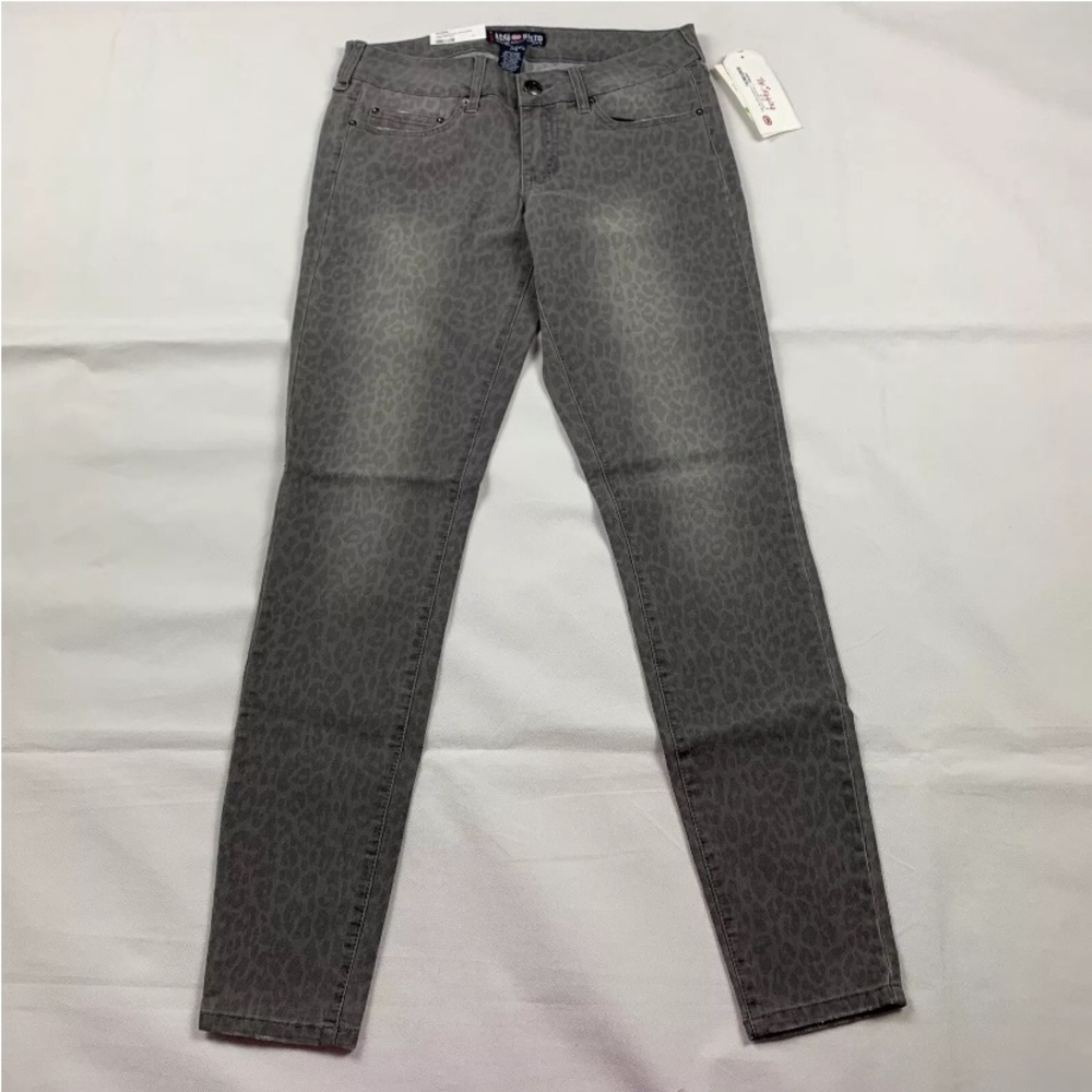 Ecko Unltd Jeans Jegging Womens Juniors Gray Wash Animal Print Skinny Size 7/8🌺